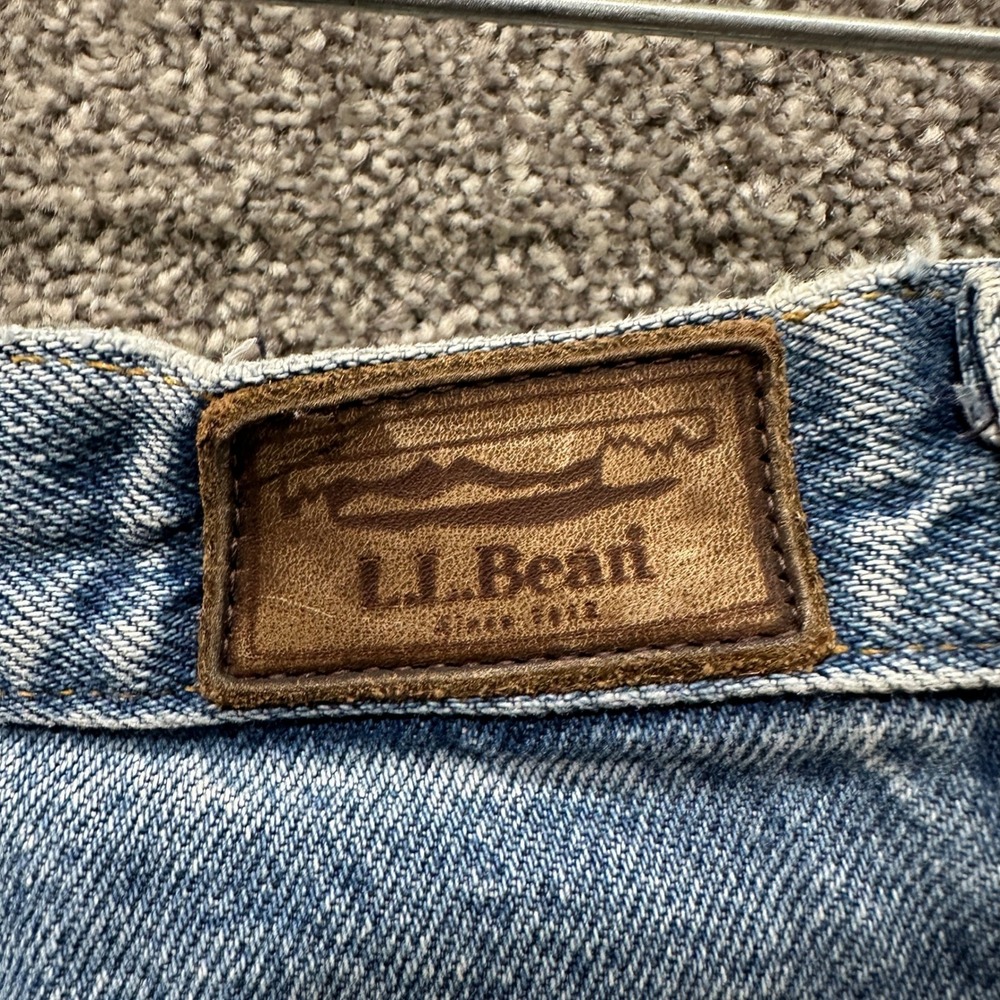 VTG LL Bean‎ Double L Flannel Blanket Lined Jeans Womens 14P Blue Denim Relaxed - Picture 14 of 15